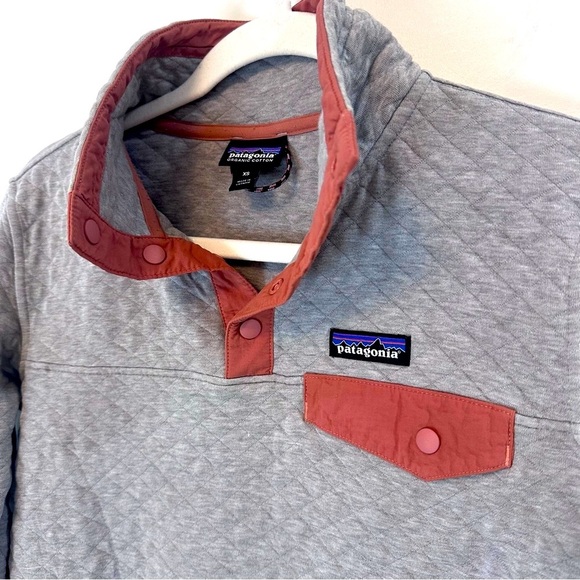 PATAGONIA Organic Cotton Quilt Snap-T® Pullover grey  coral xs - Picture 8 of 8